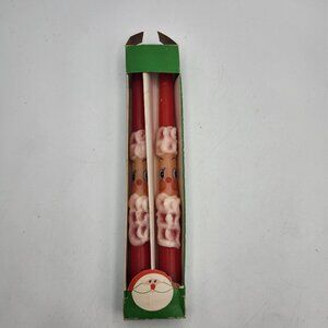 Vintage 10” Santa Claus Fun Sculptured Tapers Candles With Original Box